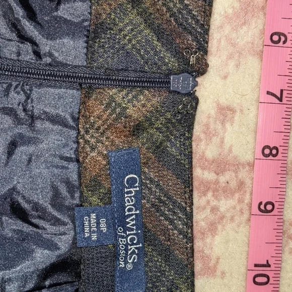 Vintage Chadwick's Blue & Green Plaid Academia Pencil Skirt - Picture 2 of 4